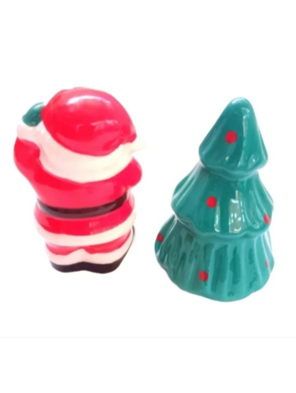 NWOT Celebrate It Ceramic Santa & Christmas Tree Salt & Pepper Shaker